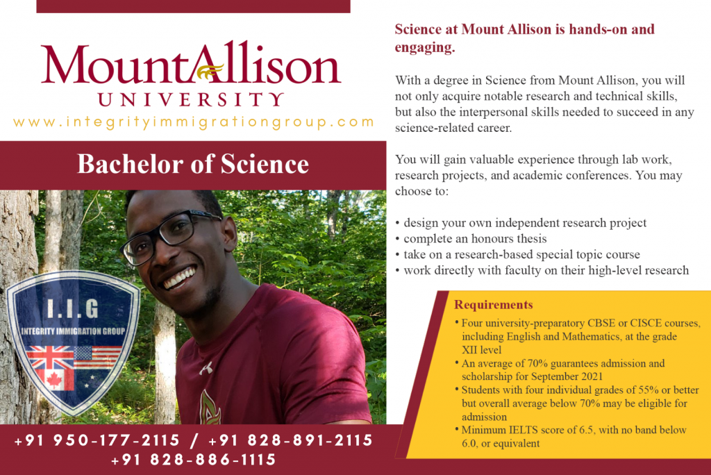 Mount Alison University - Integrity Immigration Group - Bachelor of Science