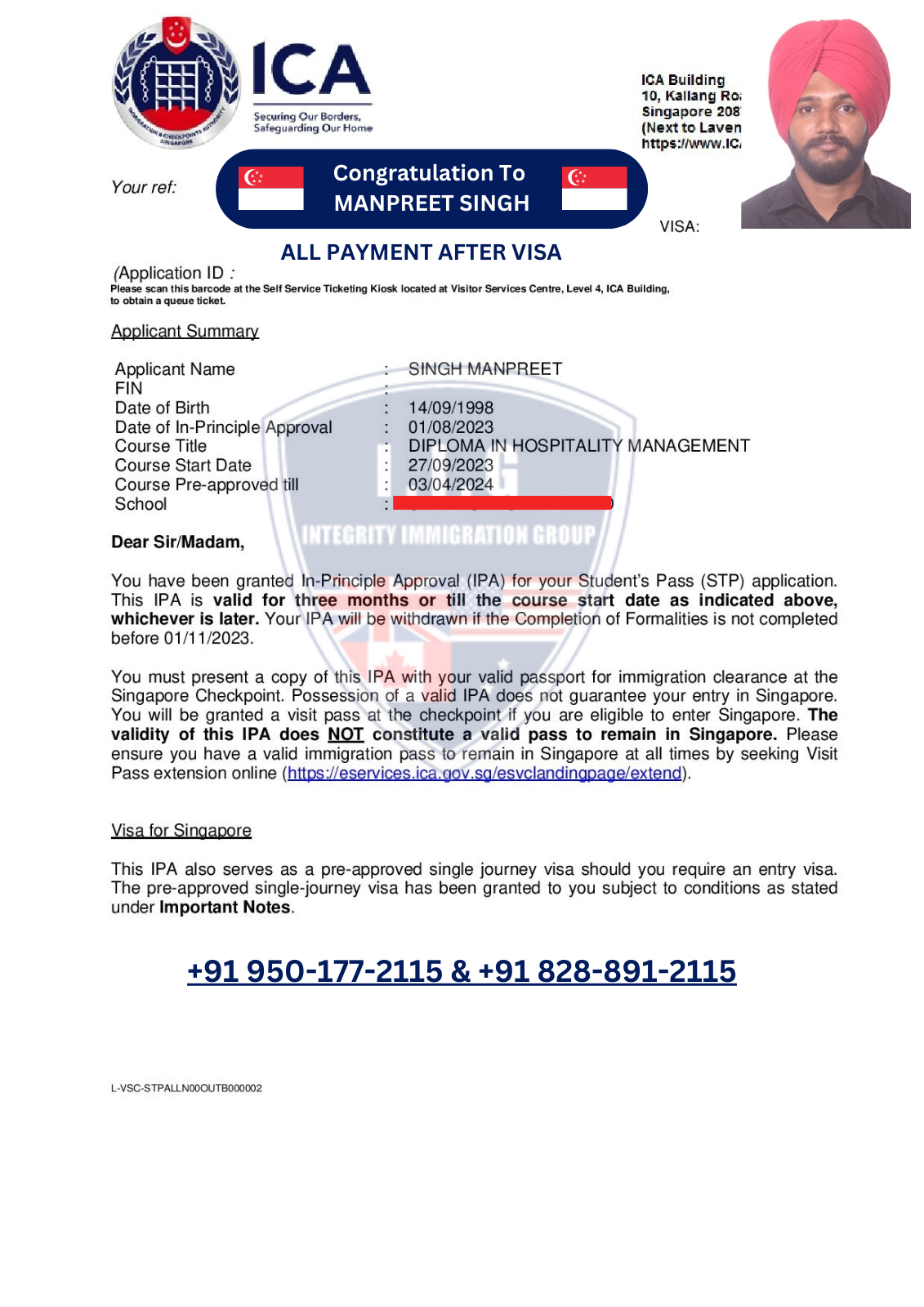 Congratulation To MANPREET SINGH