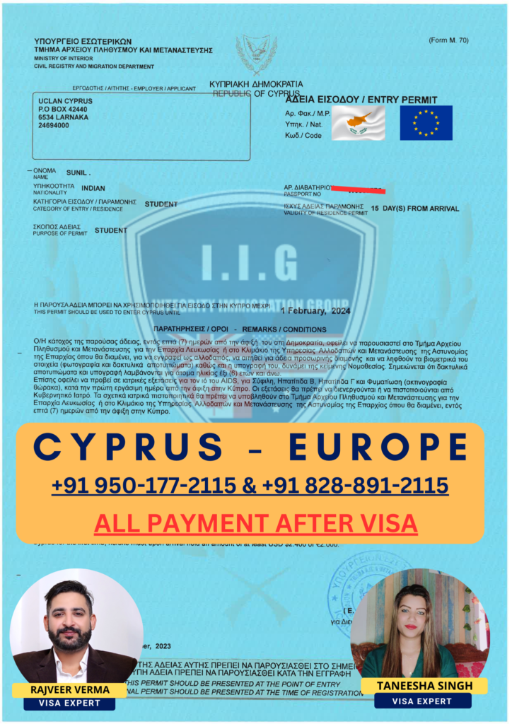 Cyprus Europe Visa - Sunil - IIG Immigration