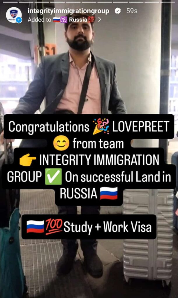 Lovepreet Russia - IIG Immigration - Rajveer Verma