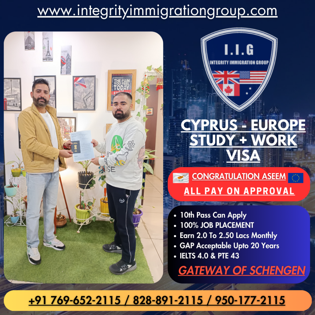 Cyprus Europe Visa - Integrity Immigration Group - Rajveer Verma - Ledra College - Taneesha Singh